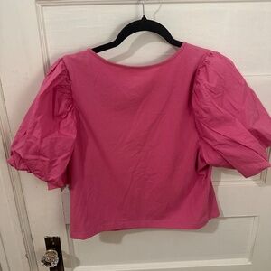 Pink Top with Puffy Sleeves